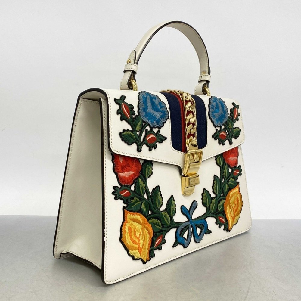 Gucci Sylvie handbag 431665 leather ivory women's - Picture 2 of 11